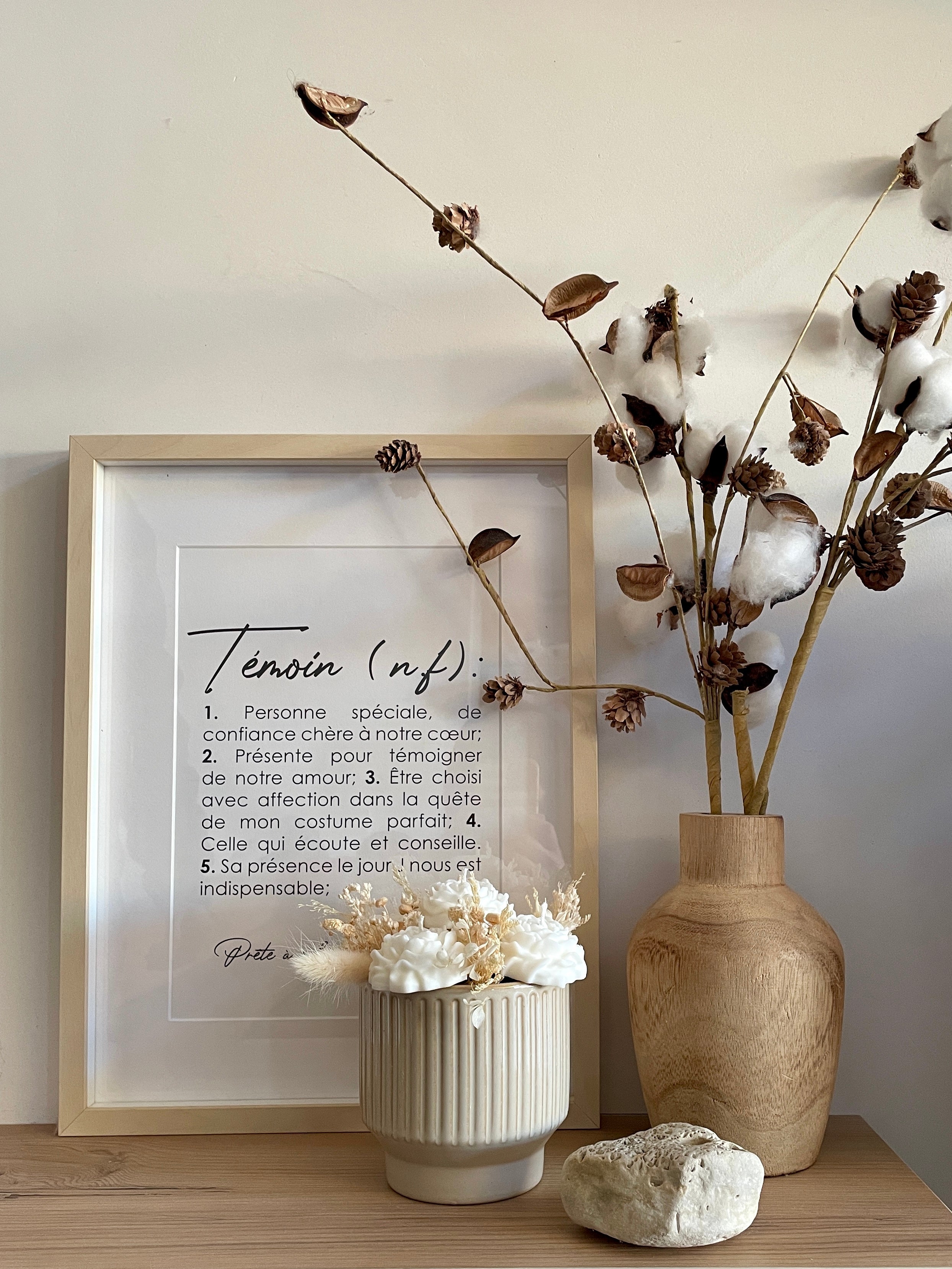 BOUQUET de BOUGIES - pot en grès